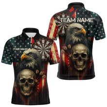 Load image into Gallery viewer, Personalized US Flag &amp; Eagle Grunge Patriotic Darts Shirt For Men, Darts Team Shirt NYN1095