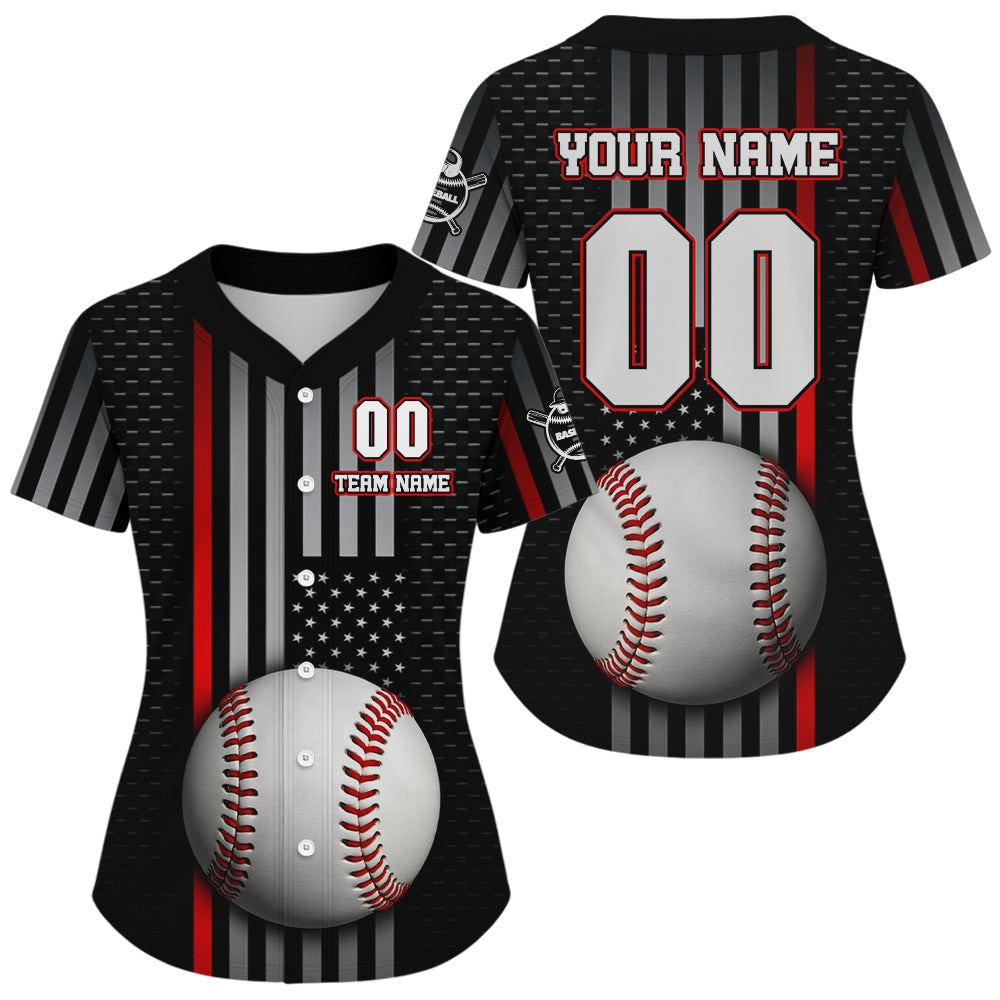 Custom Women's Baseball Jersey Personalized Patriotic Baseball, Baseball Shirt For Newborn NYN1114