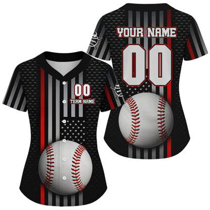 Custom Women's Baseball Jersey Personalized Patriotic Baseball, Baseball Shirt For Newborn NYN1114