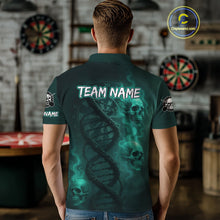 Load image into Gallery viewer, Darts - It's Is In My DNA Personalized Turquoise Dart Shirt For Men Skull Dartboard Dart Team Shirts NYN1124