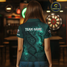 Load image into Gallery viewer, Darts - It&#39;s Is In My DNA Personalized Turquoise Dart Shirt For Women Skull Dartboard Dart Team Shirts NYN1124