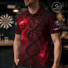 Load image into Gallery viewer, Darts - It's Is In My DNA Personalized Red Dart Shirt For Men Skull Dartboard Dart Team Shirts NYN1125