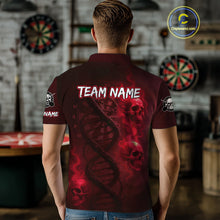 Load image into Gallery viewer, Darts - It's Is In My DNA Personalized Red Dart Shirt For Men Skull Dartboard Dart Team Shirts NYN1125