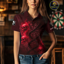 Load image into Gallery viewer, Darts - It&#39;s Is In My DNA Personalized Red Dart Shirt For Women Skull Dartboard Dart Team Shirts NYN1125