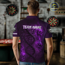 Load image into Gallery viewer, Darts - It's Is In My DNA Personalized Purple Dart Shirt For Men Skull Dartboard Dart Team Shirts NYN1126