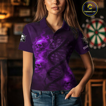 Load image into Gallery viewer, Darts - It&#39;s Is In My DNA Personalized Purple Dart Shirt For Women Skull Dartboard Dart Team Shirts NYN1126