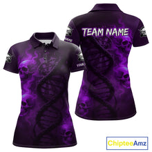 Load image into Gallery viewer, Darts - It&#39;s Is In My DNA Personalized Purple Dart Shirt For Women Skull Dartboard Dart Team Shirts NYN1126