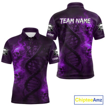 Load image into Gallery viewer, Darts - It's Is In My DNA Personalized Purple Dart Shirt For Men Skull Dartboard Dart Team Shirts NYN1126