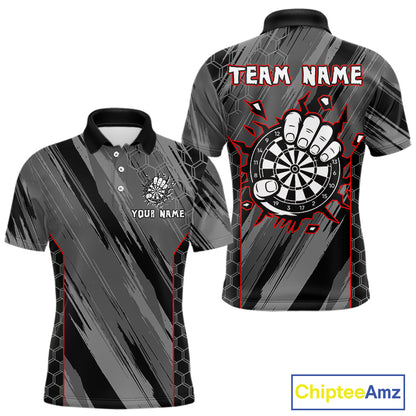 Men’s Custom Darts Shirt - Cracked Dartboard In Grip | Name Personalization NYN0318