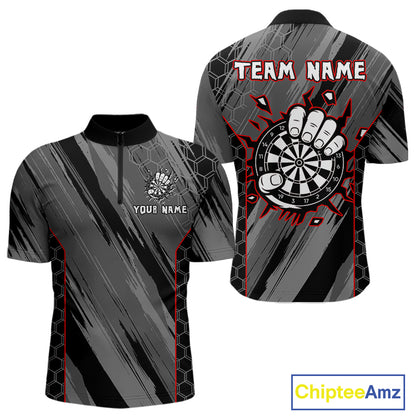 Men’s Custom Darts Shirt - Cracked Dartboard In Grip | Name Personalization NYN0318