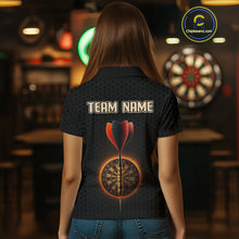 Load image into Gallery viewer, Red Flaming Dartboard &amp; Dart Arrow Darts Shirt For Women - Custom Team Jersey NYN0584