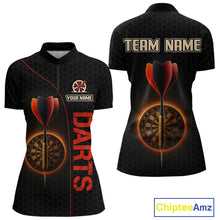 Load image into Gallery viewer, Red Flaming Dartboard &amp; Dart Arrow Darts Shirt For Women - Custom Team Jersey NYN0584
