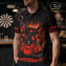 Load image into Gallery viewer, Flaming Rabbit &amp; Orange Dartboard Darts Shirt For Men - Custom Name &amp; Team Jersey NYN0594