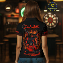 Load image into Gallery viewer, Flaming Rabbit &amp; Orange Dartboard Darts Shirt For Women - Custom Name &amp; Team Jersey NYN0594