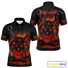 Load image into Gallery viewer, Flaming Rabbit &amp; Orange Dartboard Darts Shirt For Men - Custom Name &amp; Team Jersey NYN0594