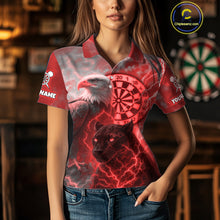 Load image into Gallery viewer, Custom Darts Shirt For Women Lightning Eagle Panther Dartboard Dart Team Jerseys | Red NYN1151