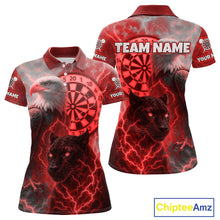 Load image into Gallery viewer, Custom Darts Shirt For Women Lightning Eagle Panther Dartboard Dart Team Jerseys | Red NYN1151