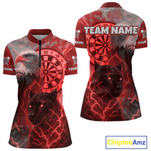 Load image into Gallery viewer, Custom Darts Shirt For Women Lightning Eagle Panther Dartboard Dart Team Jerseys | Red NYN1151