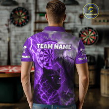 Load image into Gallery viewer, Custom Darts Shirt For Men Lightning Eagle Panther Dartboard Dart Team Jerseys | Purple NYN1152