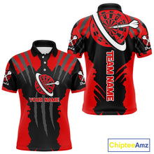 Load image into Gallery viewer, Red Darts Shirt With Claw Mark Design - Custom Team &amp; Name Shirt For Men NYN0339
