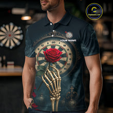 Load image into Gallery viewer, Custom Funny Skull Red Rose Men Dart Shirts Personalized Dart Team Jerseys, Dart Gifts NYN1169