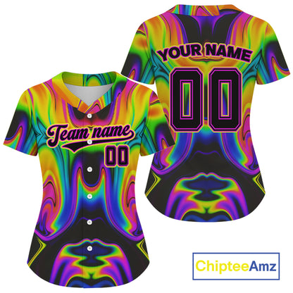 Personalized Holographic Baseball Jerseys Custom Authentic Baseball Jersey For Women & Youth NYN1184