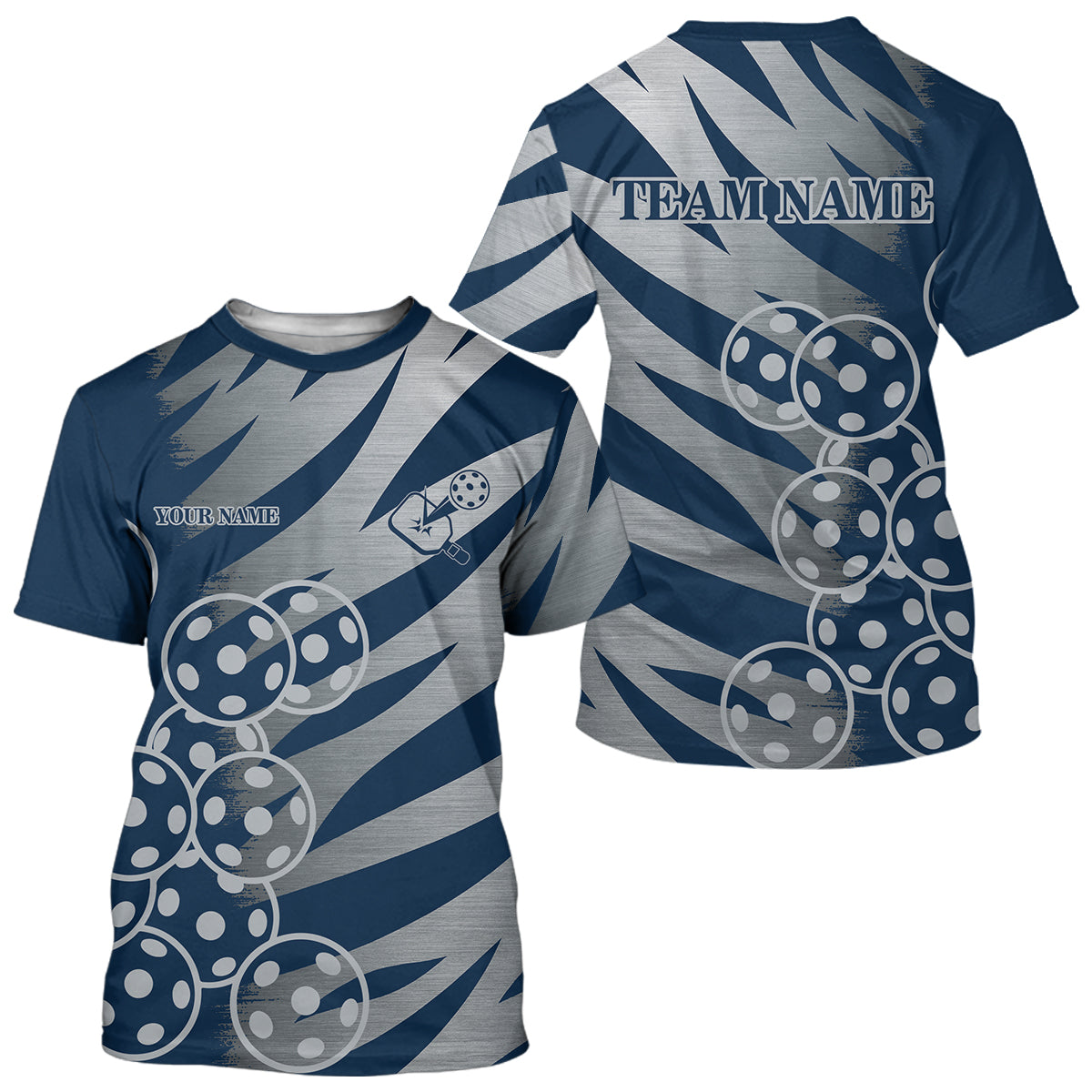 Custom Pickleball T-Shirt For Men Personalized Navy Outfit Pickleball Team Shirt NYN1198