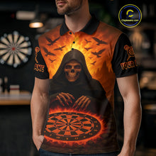 Load image into Gallery viewer, Custom Dart Jerseys For Men Skull Flame Dartboard, Outfits Dart Team Shirts NYN1228