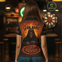 Load image into Gallery viewer, Custom Dart Jerseys For Women Skull Flame Dartboard, Outfits Dart Team Shirts NYN1228