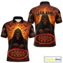Load image into Gallery viewer, Custom Dart Jerseys For Men Skull Flame Dartboard, Outfits Dart Team Shirts NYN1228