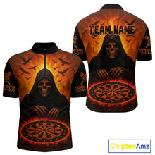 Load image into Gallery viewer, Custom Dart Jerseys For Men Skull Flame Dartboard, Outfits Dart Team Shirts NYN1228