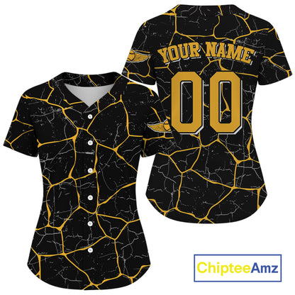 Yellow Grunge Womens Baseball Jersey Custom Youth Baseball Jerseys, Baseball Gifts For Lovers NYN0830