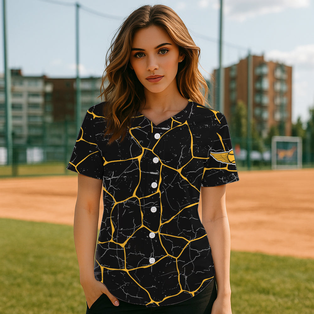 Yellow Grunge Womens Baseball Jersey Custom Youth Baseball Jerseys, Baseball Gifts For Lovers NYN0830