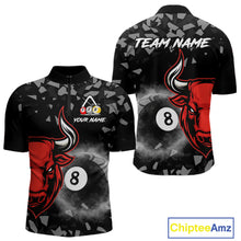 Load image into Gallery viewer, Grey Smokes Ball 8 Pool Billiard Shirts For Men Custom Funny Bull Billiard Team Jerseys NYN2297
