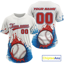 Load image into Gallery viewer, Custom Blue And Red Patriotic Baseball Jersey For Men Colorful Youth Baseball Shirt NYN1304