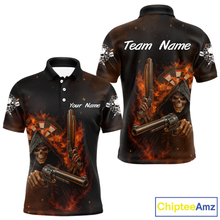 Load image into Gallery viewer, Flaming Grim Reaper Custom Name Darts Jersey For Men Skull Darts Shirt For Players NYN0447