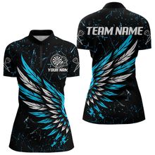 Load image into Gallery viewer, Custom White-Blue Wings Grunge Style Dart Shirt For Women, Dart Team Jerseys NYN0110