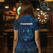 Load image into Gallery viewer, Azure Galaxy Tiger Dartboard Men&#39;s Darts Team Shirt - Custom Name For Darts Jersey NYN0466