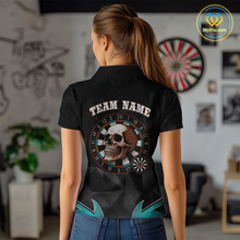 Load image into Gallery viewer, Turquoise Galaxy &amp; Colorful Dartboard Women's Darts Shirt - Custom Name For Players NYN0474