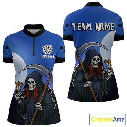 The Reaper Darts Gothic Style Women's Darts Team Shirt - Custom Name For Players NYN0497