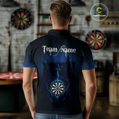 Lightning Dartboard Men's Darts Polo Shirt Custom Name For Players - Darts Jersey NYN0734