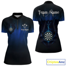 Load image into Gallery viewer, Lightning Dartboard Women's Darts 1/4 Zip Shirt Custom Name For Players - Darts Jersey NYN0734
