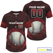 Load image into Gallery viewer, Custom Red - Black Lightning Men Baseball Ball Jersey, Outfits Baseball Jersey For Newborns NYN1077