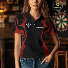 Load image into Gallery viewer, Custom Women&#39;s Darts Shirt With Red And Darkness Dartboards, Darts Team Jersey NYN0297