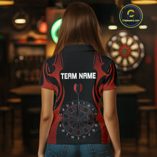 Load image into Gallery viewer, Custom Women&#39;s Darts Shirt With Red And Darkness Dartboards, Darts Team Jersey NYN0297