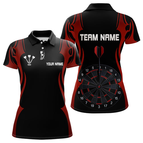 Custom Women's Darts Shirt With Red And Darkness Dartboards, Darts Team Jersey NYN0297