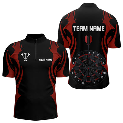 Custom Men's Darts Shirt With Red And Darkness Dartboards, Darts Team Jersey NYN0297