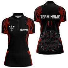 Load image into Gallery viewer, Custom Women&#39;s Darts Shirt With Red And Darkness Dartboards, Darts Team Jersey NYN0297