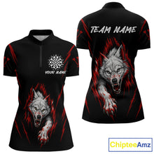 Load image into Gallery viewer, Custom Women&#39;s Dart Team Shirt -  Pearl Wolf Clawing - Personalized Team Name &amp; Player NYN0335