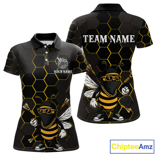 Bee Human And Dart Arrows Funny Darts Shirt For Women - Custom Name & Team Jersey NYN0669